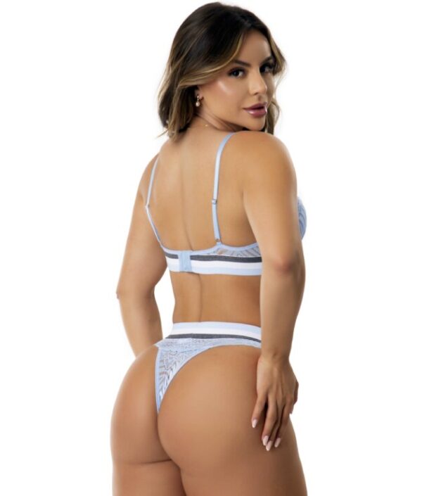 🌹 Conjunto Sensual com Elástico Listrado – Grizelda - Imagem 3