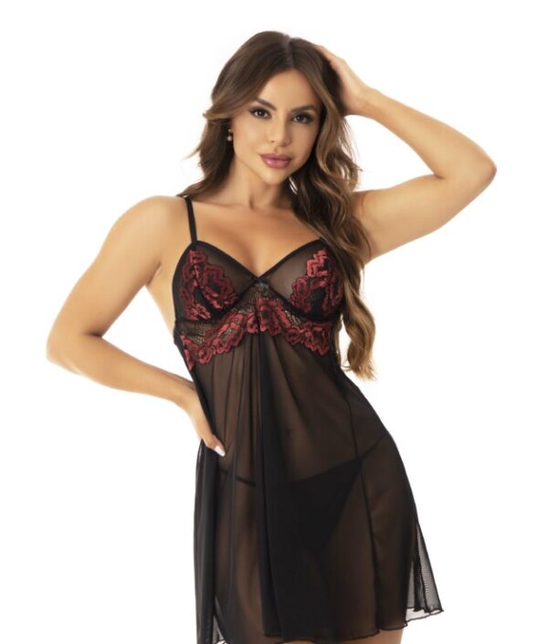 🌹 Camisola com Renda Bicolor – Geisa | Sensualidade & Sofisticação - Imagem 8