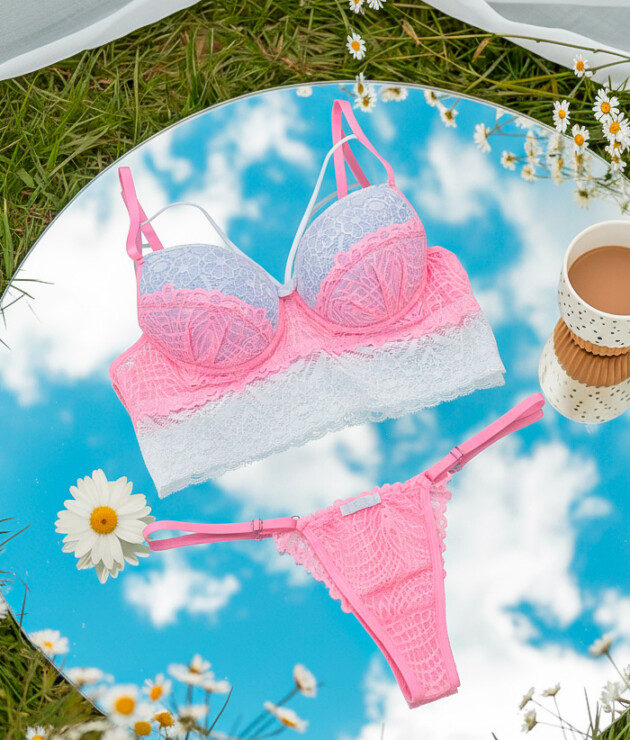 Conjunto de Lingerie Bicolor com Strappy ✨💖